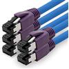 1aTTack.de CAT8 Cavo di rete LAN 5x 0,5m 40Gbps 2000MHz - Blu | Cavo patch Ethernet, PoE+, 40GBase-T, AWG24 rame, LSZH, cavo flessibile per router, switch, modem, PC, gaming, server