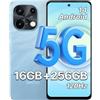 UMIDIGI Note 100 5G Smartphone, Android 14 Telefono Cellulare, 6.8 HD+ 120Hz Cellulare, 16GB+256GB/TF 1TB, Dual SIM 5G Telefono Android, 50MP+16MP Telecamera/5000mAh/Face ID/GPS/OTG