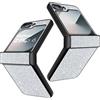 Fciaeytou Custodia per Samsung Galaxy Z Flip 6, con glitter per Samsung Z Flip 6, lucida, leggera, antiurto, antigraffio, antiscivolo, sottile, sottile, con cerniera (bianco)