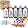 Fink Inchiostro per bottiglie 5 x 100 ml e kit di ricarica d'inchiostro CLI-571 PGI-570 compatibili con i modelli PIXMA TS5052 TS5055 TS5055 TS6050 TS6051 TS6052 MG5752 MG5752 MG5753 MG6501 MG6501 852 MGG