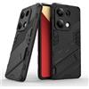 ESTH® Custodia per Xiaomi Redmi Note 13 Pro 4G/Poco M6 Pro 4G con Supporto [Compatibile con Supporto Magnetico per Auto] Cover Paraurti PC + TPU, Nero