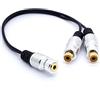 WILLTOP Cavo splitter audio stereo da 3,5 a RCA, placcato oro, jack femmina da 3,5 mm a 2 RCA femmina presa Y adattatore per auto, amplificatore, altoparlante, DVD, 8 pollici/20 cm