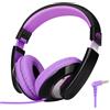 RockPapa Comfort Cuffie con Cavo, Regolabile, Over-Ear Headphones per Telefono, Compressa, PC, Scuola, MP3/4 DVD, iPod iPad Nero Viola