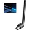 Vnuipofa Adattatore Bluetooth 5.3 Antenna, Dongle Bluetooth 5.3 USB Multidirezionale Senza Fili Ad Alta Velocità per PC Computer Portatile Cuffie Mouse Controller Smartphone Tablet compatibile Windows 11/10