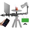 DF DIGITALFOTO Cabina fotografica motorizzata a 360°, supporto girevole per fotografia di seconda generazione, montaggio su treppiede, piattaforma di rotazione controllata da app per fotografia di