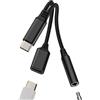 Kefiany Adattatore USB C a jack cuffie 3,5 mm caricatore tipo C (2 in1) per iPhone 16 15 Pro Max Adapter compatibile con Samsung per Apple Headphone Audio cavo microfono dongle connettore Android ausiliario