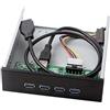 Cablecc - Pannello frontale Hub USB 3.0 con 4 porte, cavo con connettore a 20 pin per scheda madre, per scomparto CD-ROM da 5,25