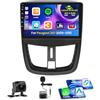 Inefala 4+64G Autoradio per Peugeot 207 2006-2015 Android 15 con Wireless CarPlay Android Auto, 9'' Schermo per Auto Soporta Bluetooth WIFI GPS FM/RDS 32EQ SWC AHD Telecamera Posteriore