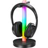 ZANCHIE Cuffie senza fili per TV, over-ear Cuffie Senza Filo con trasmettitore RF, Supporto per cuffie con illuminazione RGB, portata 100 metri (con porta ottica e Aux)