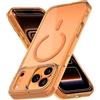 IMEIKONST Magnetica Cover per iPhone 17 Pro Max, Compatibile con MagSafe, Custodia Trasparente Protettiva di Grado Militare Anti Ingiallimento Antiurto Case per iPhone 17 Pro Max. Arancione BCCX