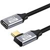 Wvxilyr 1m Prolunga USB C, 10 Gbps 100W USB C 3.2 Cavo Prolunga 90 Gradi, Cavo Prolunga USB C ad Angolo Retto, Trasmissione Video 4K@60Hz, Compatibile per iPhone 17/Pro/Max, MacBook Pro/Air, Galaxy S24 S23