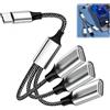 Maoggha Splitter USB-C 1 a 3, cavo USB C da 1 a 3 porte, adattatore con ricarica rapida e funzione di trasferimento dati, cavo OTG 3 in 1, compatibile con iPhone 17/Pro/Pro Max/Plus iPad Pro/Air Mac Galaxy