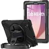 Gerutek Cover per Lenovo Tab M8 4 Gen 8.0 pollici 2023 Antiurto, TB-300FU/TB-300XU Custodia per Lenovo M8 Gen 4 con supporto girevole a 360 gradi, tracolla da mano/spalla per Tab M8 4th gen, Nero