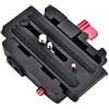 Diyeeni Adattatore Piastra a Slitta Rapida, Piastra Base Morsetto QR con Vite di Montaggio 1/4 e 3/8, Piastra a sgancio rapido per treppiede videocamera per Manfrotto 500 AH 701 503 HDV 577