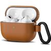 ORNARTO Cover per AirPods Pro 2 in Pelle,Antiurto,Marrone
