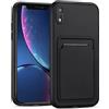 Verco Custodia Compatibile con iPhone XR Cover, Custodia Protettiva con slot per carte per iPhone XR Case Sottile in Silicone, Nero