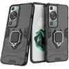 MaiJin Compatibile con Huawei P60, Huawei P60 Pro Cover, Custodia Armor Anello Cavalletto (Funziona con il Supporto Magnetico per Auto) Case Paraurti (Nero)