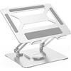BoYata Supporto PC Portatile, Supporto per Laptop Regolabile con Base Girevole a 360°, Supporto Ergonomico per Notebook Compatibile con Tutti i Modelli MacBook Pro/Air, Laptop fino a 17-Argento