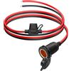 PNGKNYOCN 12V Filo fisso accendisigari cavo Pigtail, 14AWG impermeabile presa accendisigari cavo di estensione con 20A fusibili (1M/3FT)