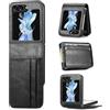 Verco Flip Cover per Samsung Galaxy Z Flip 7 5G Case, Flip Style Custodia per Galaxy Z Flip 7, Custodia verticale pieghevole per cellulare, nero