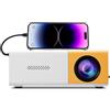 PUSOKEI Mini Proiettore, Proiettore Video Full HD 1080p con luminosità 100SI 6000LM, Correzione Automatica, Messa a Fuoco Manuale, Compatibile con IOS/telefono Android/HDMI/USB/TV
