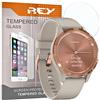 REY Pack 3X Pellicola salvaschermo per Garmin VIVOACTIVE 4S 40mm - VIVOMOVE 3 44mm - 3S 39mm - 4 44mm - 4 45mm - VENU 2S 40mm - Forerunner 55, Vetro temperato, di qualità Premium