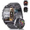 INNOFOVO Smartwatch Uomo, 2.01 Militari Smart Watch con Chiamate 150+ Modalità Sportive 650 mAh LED Torcia Contapassi Sonno Cardiofrequenzimetro, Rugged Smart Watch Impermeabile per Android iOS(Nero)