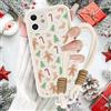 Krdvekm Cover con Cordino per iPhone 11 6,1'' Natale Calzino, Silicone Bianco Custodia Aesthetic Christmas Print Femmina Mädchen Modello Disegni Collana Protezione Fotocamera Protettiva Case