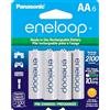 Eneloop Panasonic BK-3MCCA6BA AA 2100 Ciclo Ni-MH batterie ricaricabili precaricate, confezione da 6 batterie