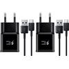 Samneer 2Pack USB Caricatore per A52,A52S,A53,A33,S21,S20 FE,S10, S9,S8 Plus,Z Flip3,Z Fold3,M53 5G,e altri smartphone Android, Caricabatterie AFC Sostituzione Originale con Cavo Tipo-c 150cm - Nero