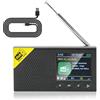 Inefala DAB DAB+ Radio Portatile, Soporta Bluetooth, FM Radio,Visualizzazione di Più Ore, Doppio Allarme, Display a Colori, Alimentazione a Batteria