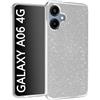 N NEWTOP 3in1 Cover Compatibile con Samsung Galaxy A06 4G, Custodia Case GLITTER Brillantini Paper Interno Bling TPU + PC Flessibile Morbida Case Posteriore Lucida Protezione Fotocamera (Nero)
