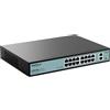 SODOLA Switch Gigabit PoE a 16 porte con 2 porte Gigabit uplink, switch PoE Ethernet a 18 porte con potenza 400 W, supporto IEEE802.3af/at, VLAN, montaggio a parete o rack, Plug & Play