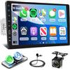 VECHTEL Autoradio 1 Din con Carplay Android Auto senza Fili, 9 Pollici HD Touch Screen Stereo Auto Supporto Bluetooth Radio FM EQ USB Mirror Link SWC Telecamera Posteriore