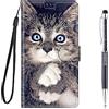 Grandoin Cover per iPhone SE 2020/iPhone 8/iPhone 7 (4,7 Pollici), Custodia Magnetico Flip Case Portafoglio Cover in Pelle PU Libro Cover con [Slot per Schede] TPU Silicone Posteriore (Gatto 1)