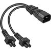 CERRXIAN Cavo di alimentazione da 1 piedi IEC 320 C14 a Dual C5, C14 maschio a 2x Topolino 3 poli C5 femmina Y Splitter Cavo di conversione AC, per computer, proiettore, scanner, stampante, ecc