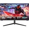 LC-Power LC-M27-QHD-180 Monitor Gaming 27 Pollici, QHD Pannello Rapid IPS, 2560x1440, 180 Hz, 1 ms, Gamut di Colori 99% sRGB, Adaptive Sync, Inclinazione Regolabile, HDMI 2.0, DisplayPort 1.4, VESA