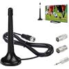 Qneneam Antenna Radio DAB FM, Antenna FM Telescopica Interna 75 Ohm con Base Magnetica, Compatibile con Sintonizzatori Stereo, Ricevitori AV, Sistemi Home Cinema e HiFi, Ottima per Ricezione di Segnale Radio