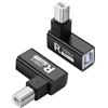 SinLoon Adattatore stampante USB 2.0 tipo B 90 gradi tipo B maschio a convertitore femmina MIDI Extender USB 2.0 connettore stampante per stampante, scanner, mixer, 2 pezzi (nero) (R)