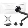PUTORSEN Braccio Monitor per 17-57 pollici monitor e TV, fino a 27 kg, supporto monitor scrivania in alluminio di qualità superiore con molla a gas, piastra di rinforzo, VESA max fino a 200 x 200mm