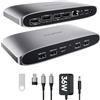 PULWTOP Docking station DisplayLink per triplo schermo 4K a 60Hz per Mac/Windows