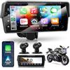 VECHTEL Senza Fili Schermo Carplay Per Moto con 2 telecamere,Registrazione in loop,IP68 Navigatore Moto da 6.86 Pollici per CarPlay e Android Auto,Doppio Bluetooth,Siri/Assistente G00gle,EQ,SD