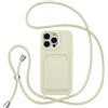 ZTOFERA Custodia a tracolla per iPhone 14 Pro Max con porta carte, custodia per telefono in morbido silicone liquido con cinturino regolabile per il collo collana con cordino antiurto custodia