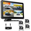 VECHTEL 4 telecamere per retromarcia con monitor IPS da 10,1 pollici,sistema BSD,loop DVR 4K,telecamera per retromarcia AHD 1080p,visione notturna per auto IP68 per SUV,camion,camper,12-36 V