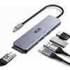 ICZI Hub USB C Multiporta, Adattatore con HDMI, 3 Porte USB 3.0, Ricarica PD 100W, Nero
