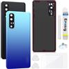 Enkeig Vetro Posteriore per Oppo Find X2 Neo CPH2009, Blu | Qualità originale scocca vetro posteriore copribatteria back cover cover posteriore back glass con lente fotocamera kit.