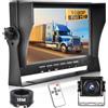 Hikity Kit 1080P Telecamera Posteriore per Retromarcia con 7 Pollici Monitor LCD, IP69 Impermeabile Visione Notturna Telecamera Retrovisiva Kit Installazione Semplice per Bus Camion Camper 12-24V