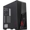 Cooler Master MasterBox K501L - Case PC ATX con Ventilazione di Forma Angolata, Illuminazione LED in Rosso, Pannello Laterale Trasparente, Configurazioni Flessibili Flusso d'Aria, Nero