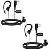 UAYESOK Walkie Talkie Cuffie, Auricolare Radio Ricetrasmittenti di Sicurezza a Forma di G 2 Pin con Microfono PTT e Auricolari per Baofeng UV5R 888S UV-82 Kenwood RT24 RT27 eSynic QuanSheng (2 Pezzi)