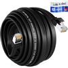 HB-Digital 15m Patch Cable CAT.7 LAN Flat U/FTP Network Cable 2x RJ45 Plug Copper Profi Slim flessibile 10 Gbits Ethernet Port 600 MHz Internet-cable PC Router Switch Modem TV Console nero